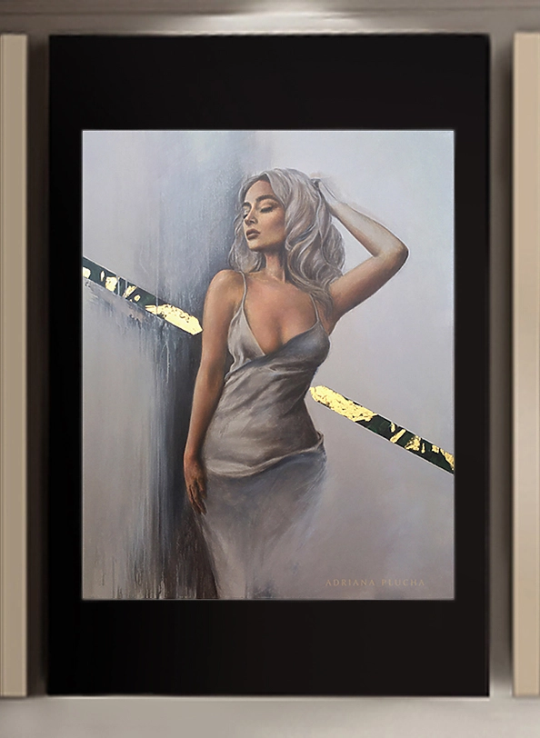 Adriana Plucha - "Taniec Prawdy w objęciach Nocy" - Czyste złoto w płatkach 23 karaty