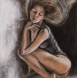 Iwona Weiss, Tanzen, Pastell, Kohle - Papier, 30 x 42