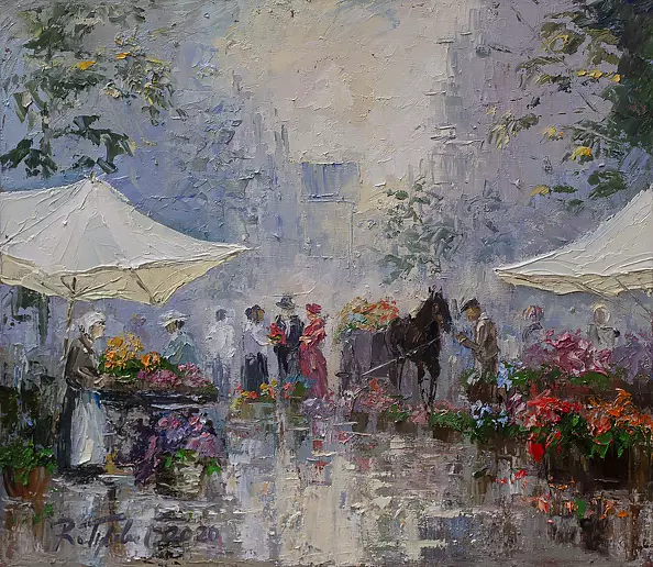 Ryszard Tyszkiewicz - Market at dawn