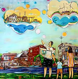 Patryk Tylec, Tartak , Obraz akrylowy, Techniki mieszane - płótno, 100 x 80