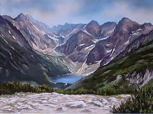 Jarosław Jędrzejski - Tatry-,,Widok ze Świstówki na Morskie Oko,,