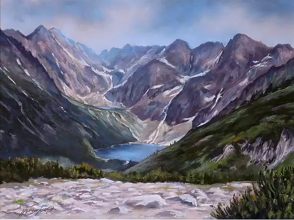 Jarosław Jędrzejski - Tatry-,,Widok ze Świstówki na Morskie Oko,,
