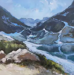 Małgorzata Martyniak,  Татры Чарны Staw Gąsienicowy весна, Масляная картина - , 40 x 50