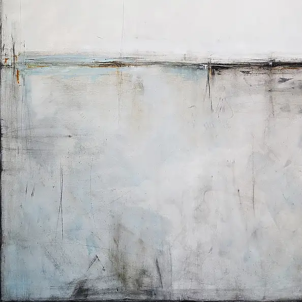 Maja Gajewska, Серо-коричневый и синий III, Масляная картина - холст, 100 x 120