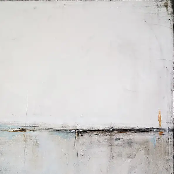 Maja Gajewska, Серо-коричневый и синий III, Масляная картина - холст, 100 x 120
