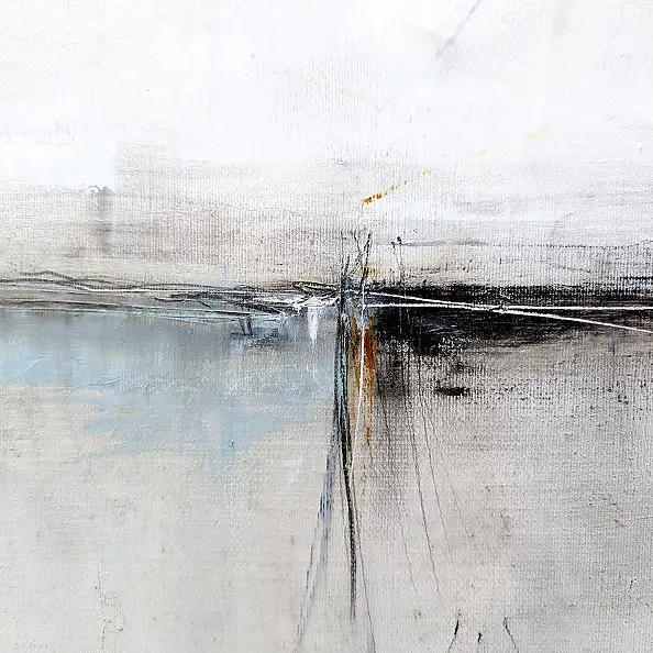 Maja Gajewska, Серо-коричневый и синий III, Масляная картина - холст, 100 x 120