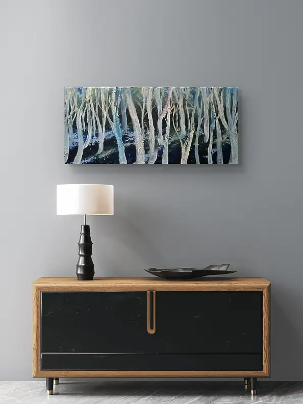 Ewa Mościszko, Larmes au paradis, Peinture acrylique, Peinture à l'huile, Tempera - toile, 70 x 30