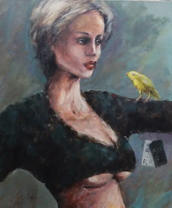 Jerzy Cichecki, Театр «Манекен», Акрилова картина - холст, 46 x 55