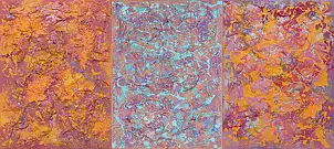 Pamela Rys, The Awakening of Colour, Impasto, Obraz akrylowy, Relief - płótno, 90 x 40