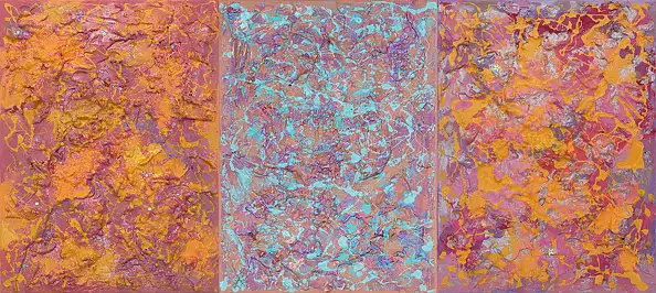 Pamela Rys, The Awakening of Colour, Impasto, Obraz akrylowy, Relief - płótno, 90 x 40