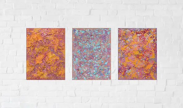 Pamela Rys, The Awakening of Colour, Impasto, Obraz akrylowy, Relief - płótno, 90 x 40