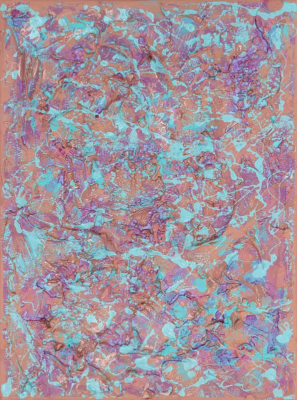 Pamela Rys, The Awakening of Colour, Impasto, Obraz akrylowy, Relief - płótno, 90 x 40