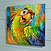 Olha Darchuk, The Excitement of a Colourful Parrot, Obraz olejny - płótno, 40 x 40