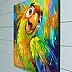 Olha Darchuk, The Excitement of a Colourful Parrot, Obraz olejny - płótno, 40 x 40
