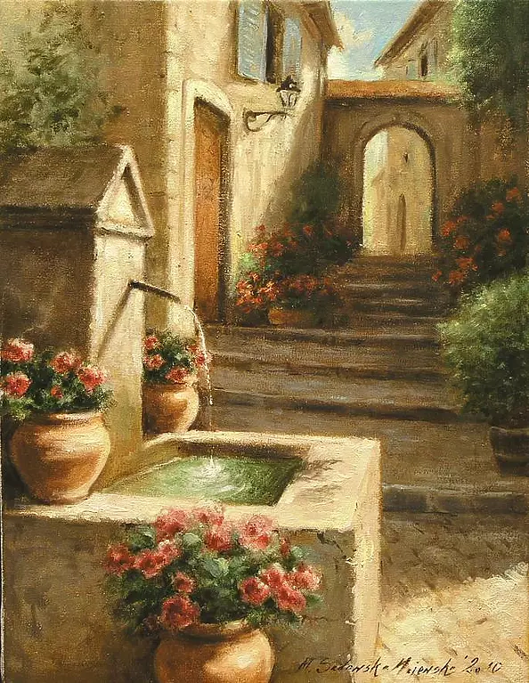 Małgorzata Sadowska Majewska - Fontanna - miasteczko w Prowansji