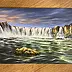 Yana Yeremenko - "La magia della cascata" dipinto a olio, paesaggio