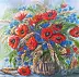 Maria Roszkowska - Poppies with cornflowers