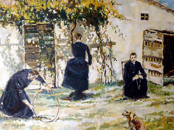 Francesco Giuntini - Priests in the courtyard