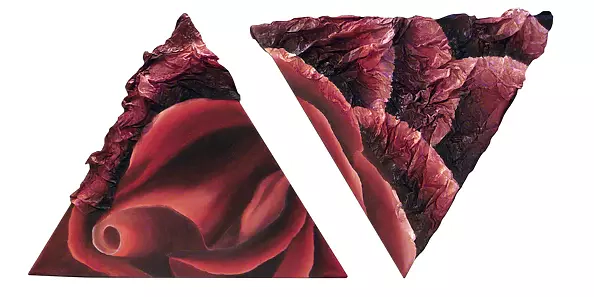 Yuliya Strizhkina - The Rose - modular (diptych) 3D (volume) oil painting