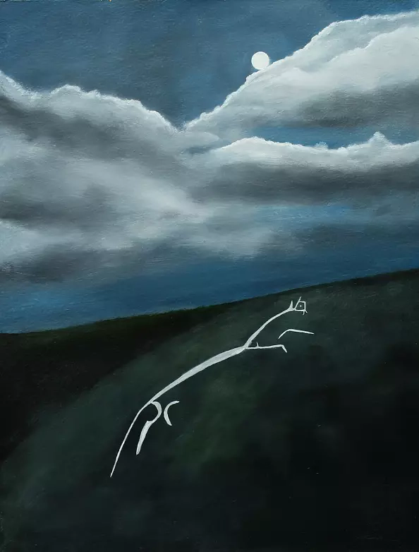 Robert Harris - The Uffington White Horse by Moonlight