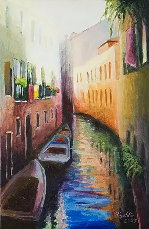 Renata Rychlik - Kanał wenecki z roślinnością