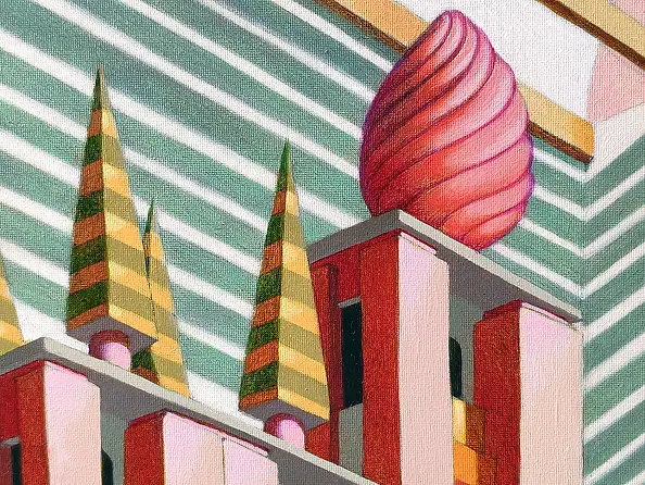 federico cortese, Der Bauherr, Ölbild - Leinwand, 60 x 100