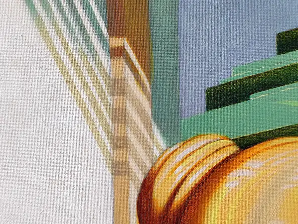 federico cortese, Der Bauherr, Ölbild - Leinwand, 60 x 100