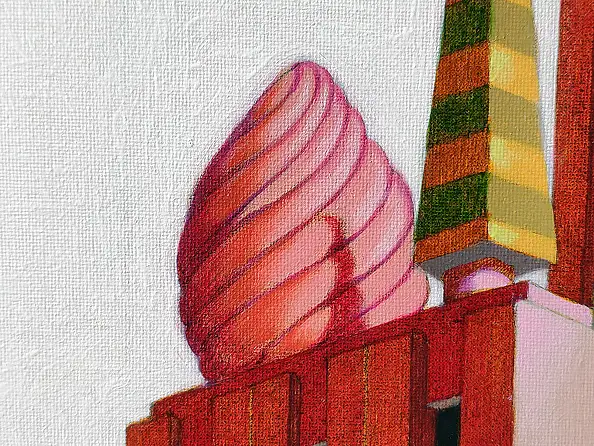 federico cortese, Der Bauherr, Ölbild - Leinwand, 60 x 100