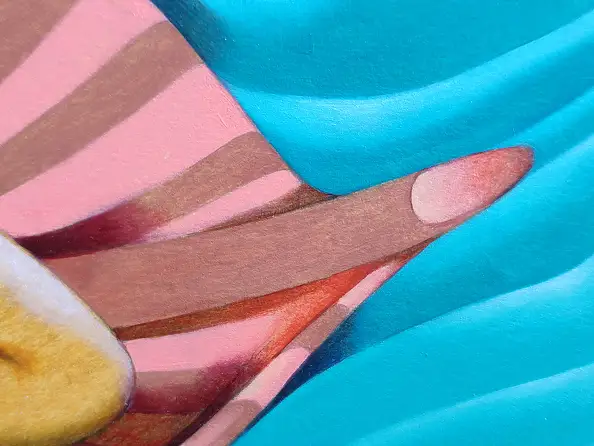 federico cortese, La capture de la grenouille géante, Peinture à l'huile - papier, 38 x 30