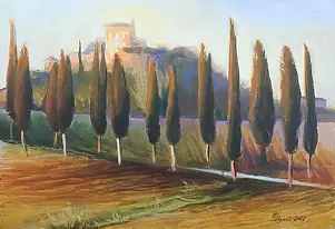 Renata Rychlik - Cypress avenue in Tuscany