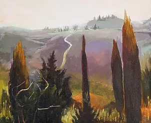 Renata Rychlik - cypress trees in autumn