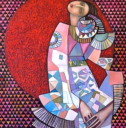 Kolesnikova Irina - The girl in the embrace of the red sun