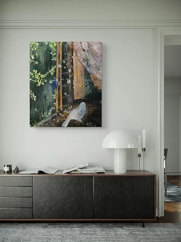 Ewa Mościszko, The Lost Bird, Acrylic painting - canvas, 60 x 80