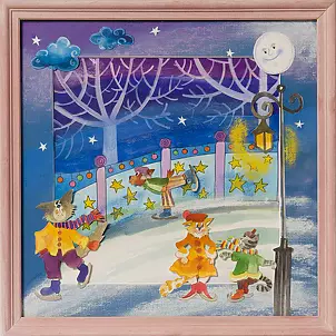   - Ice skating on the pond