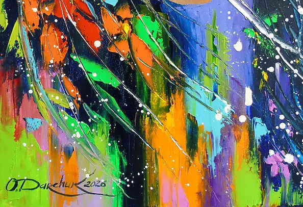 Olha Darchuk, L'âme qui s'épanouit, Peinture à l'huile - toile, 40 x 70