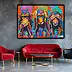 Emma Chodorowska, ,,Three Monkeys", Obraz akrylowy - płótno, 120 x 85