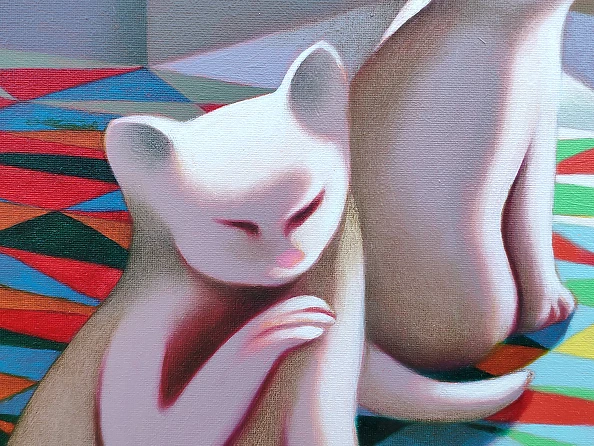 federico cortese - Three cats and three pigeons