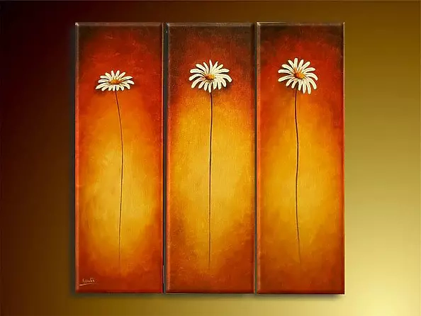 Ewa Gawlik - Three daisies - triptych