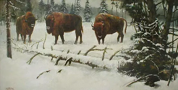 Tadeusz Gazda - Their three - bison