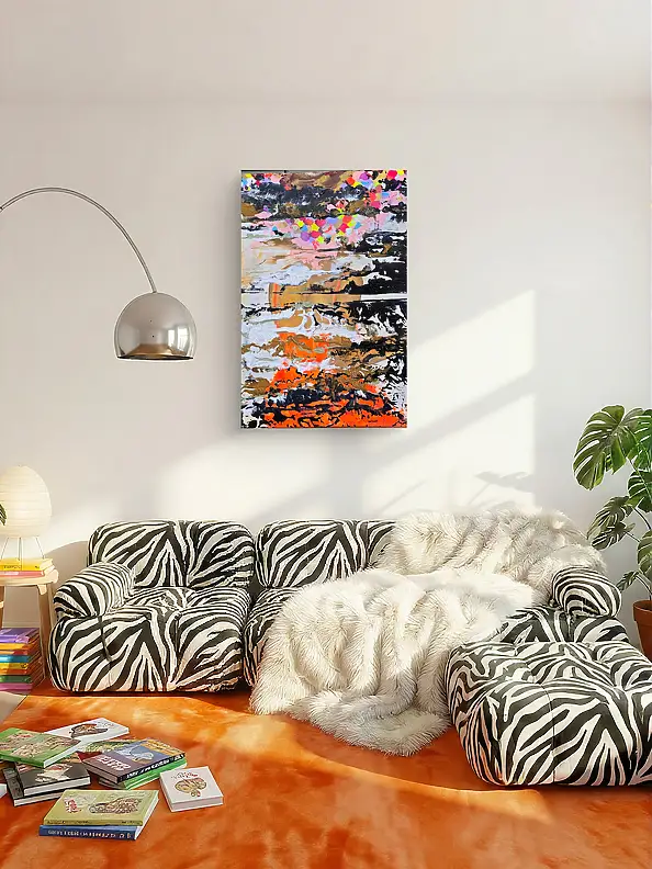 Ewa Mościszko, Through the Curtain, Obraz akrylowy - płótno, 50 x 70