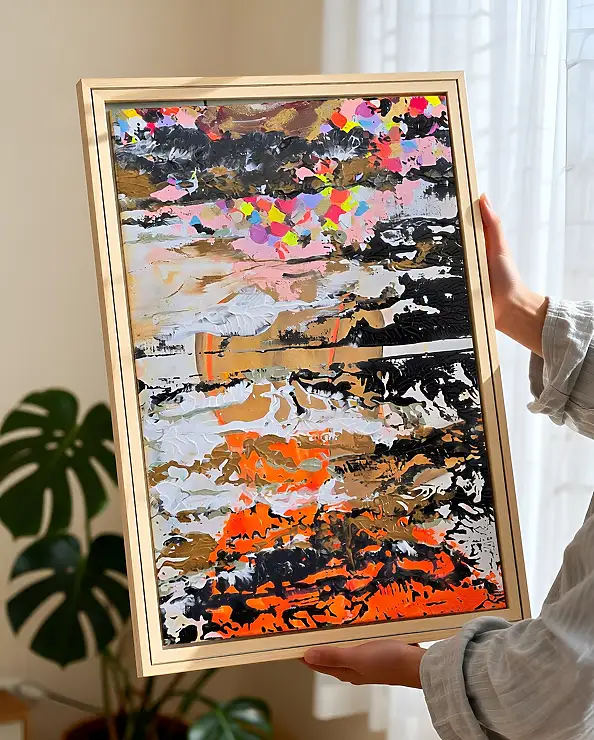 Ewa Mościszko, Through the Curtain, Obraz akrylowy - płótno, 50 x 70