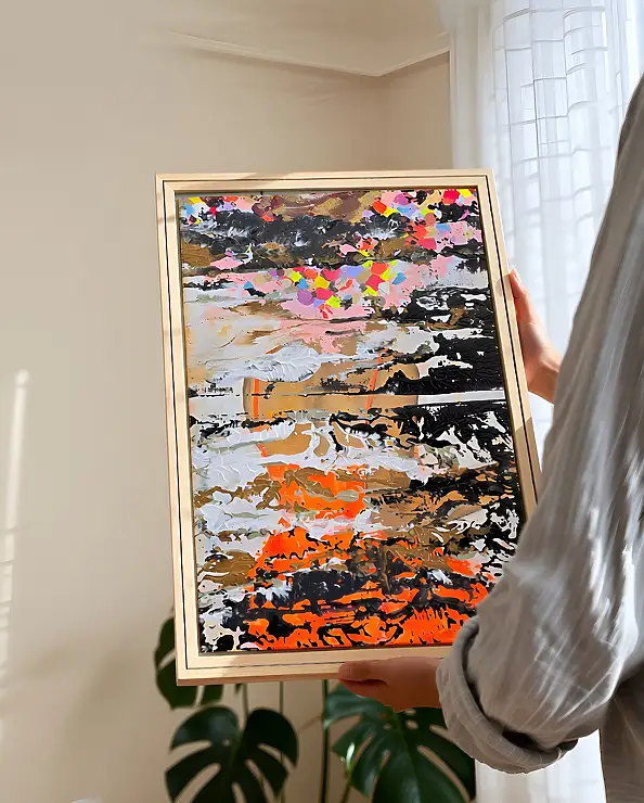 Ewa Mościszko, Through the Curtain, Obraz akrylowy - płótno, 50 x 70