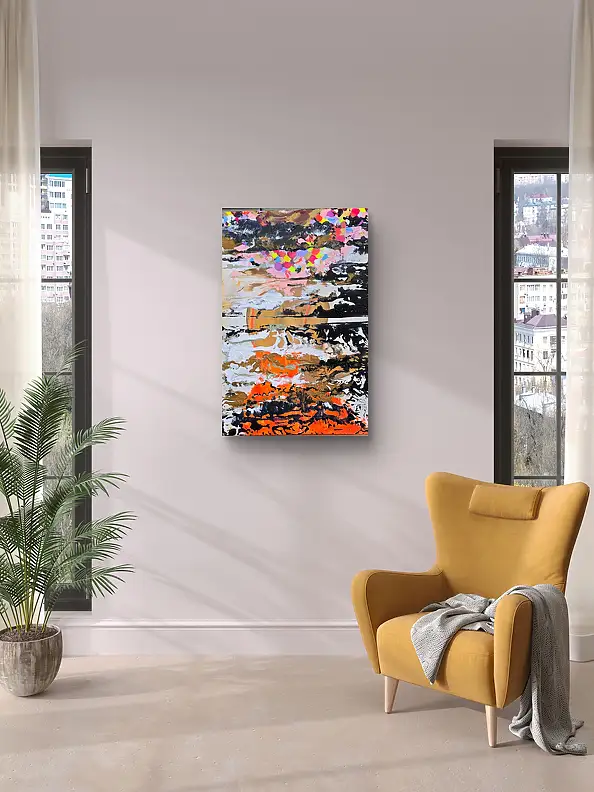 Ewa Mościszko, Through the Curtain, Obraz akrylowy - płótno, 50 x 70
