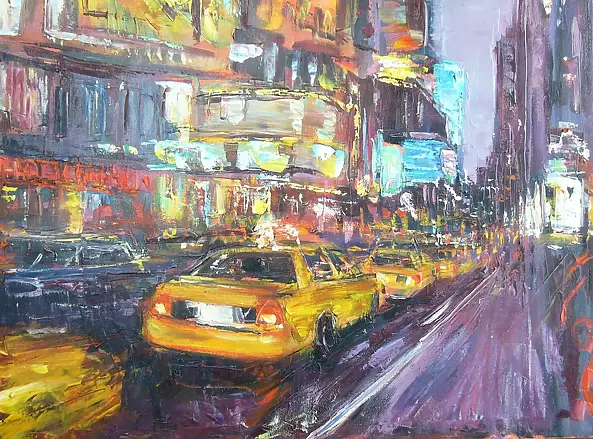 Kazimierz Komarnicki - Time Square Evening