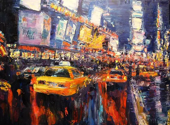 Kazimierz Komarnicki - Time Square at night