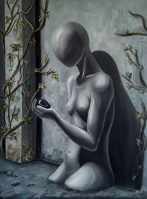 Marcin Bujas, To, co zostało, Obraz akrylowy - płótno, 60 x 80