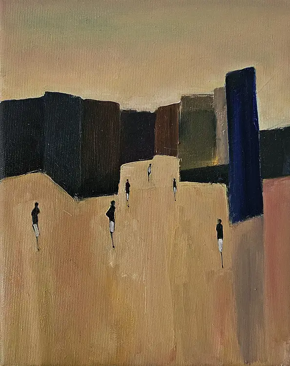 Mariusz Makuła, Ombre della città, Quadro a olio - tela, 20 x 25