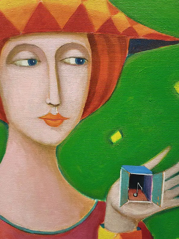 Mirosław Nowiński, The key of love, Acrylic painting - canvas, 100 x 100