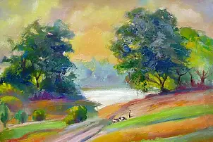 Włodzimierz Draczyński - Topole nad stawem