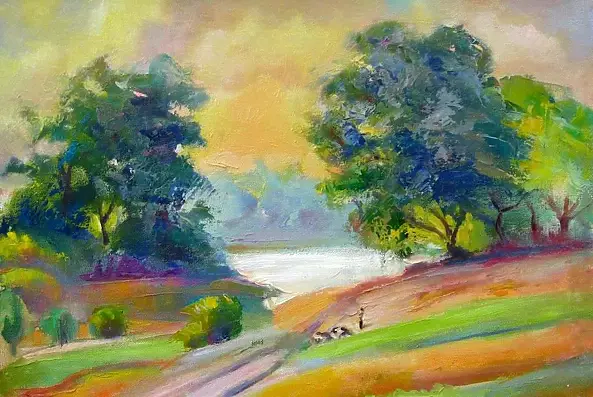 Włodzimierz Draczyński - Poplars by the pond